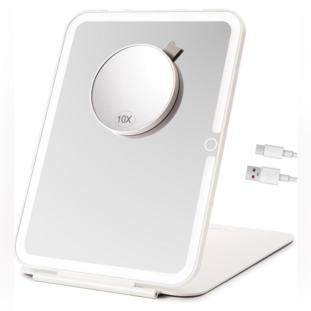 Table Top Lighted Travel Mirror 7”x9.5” NIB